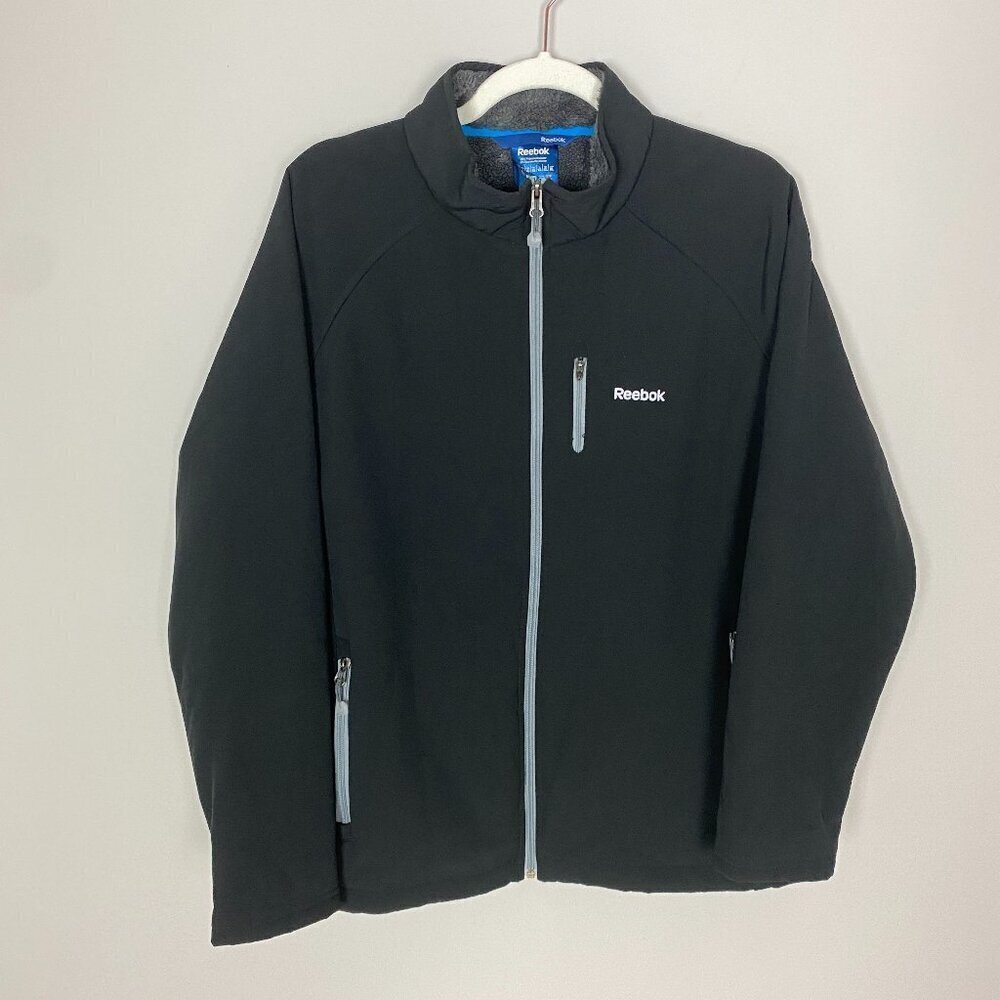 Reebok Fur Lined Soft Shell Jacket Womens‎ XL Black Full Zip